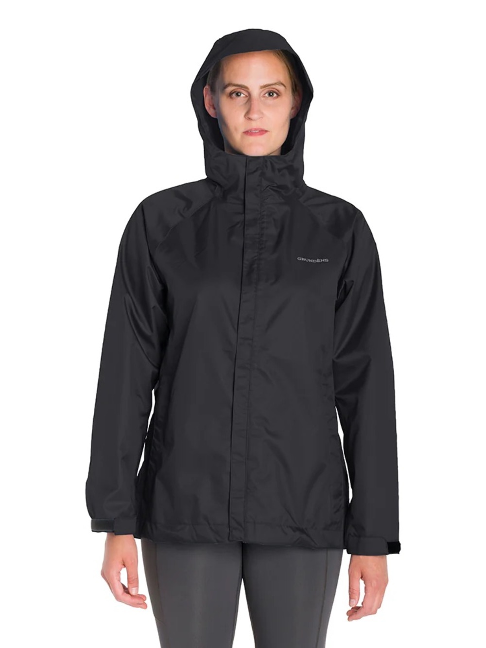 Grundens Womens Black weather watch Hooded Rain Jacket - Picture 6 of 6